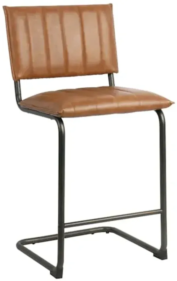 Crosby St. Luka Faux Leather Counter Stool, Light Brown