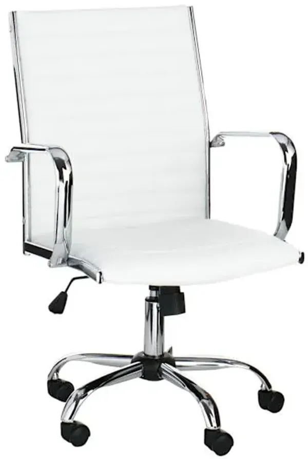 Crosby St. Maxwell Adjustable Faux Leather Office Chair, White
