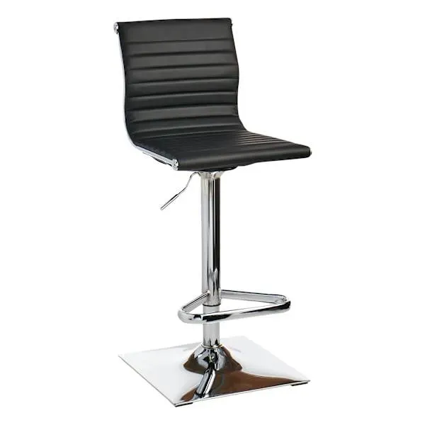 Crosby St. Maxwell Adjustable Faux Leather Barstool, Black