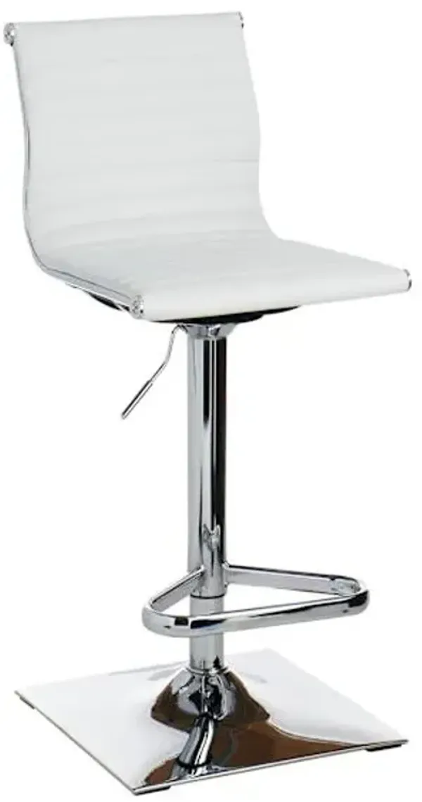 Crosby St. Maxwell Adjustable Faux Leather Barstool, White