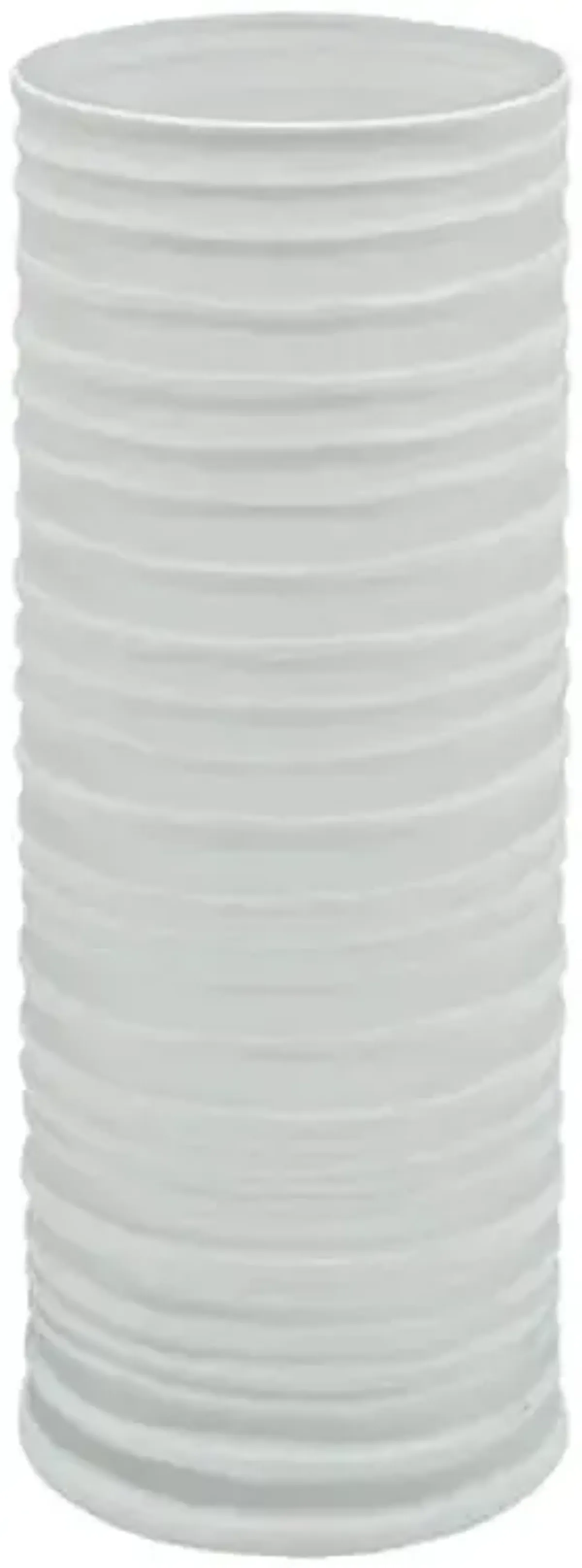 White Glass Vase, 12"