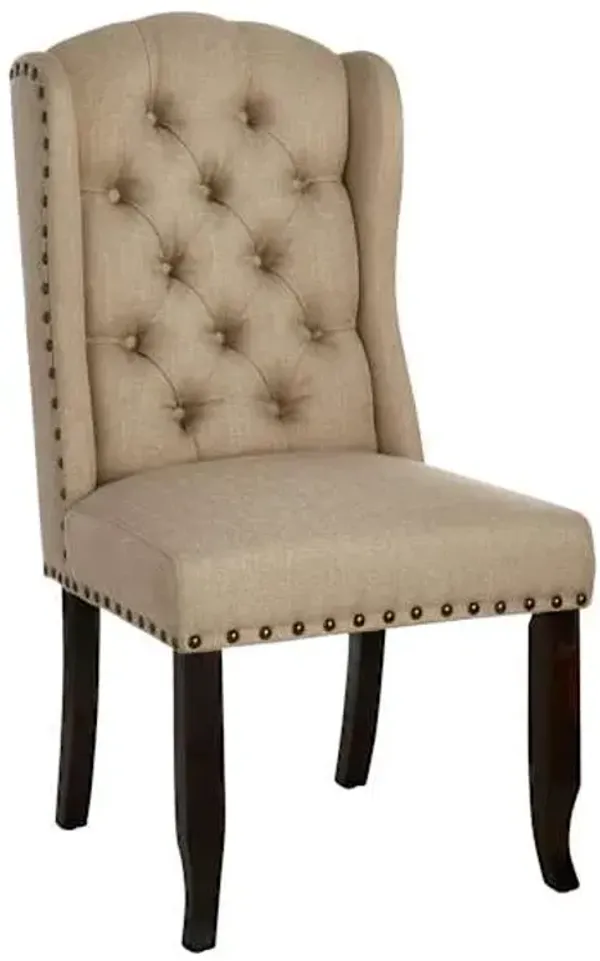 Providence Aahmad Winged Dining Chair, Beige