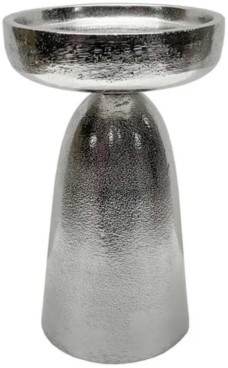Silver Metal Candle Holder, 7"