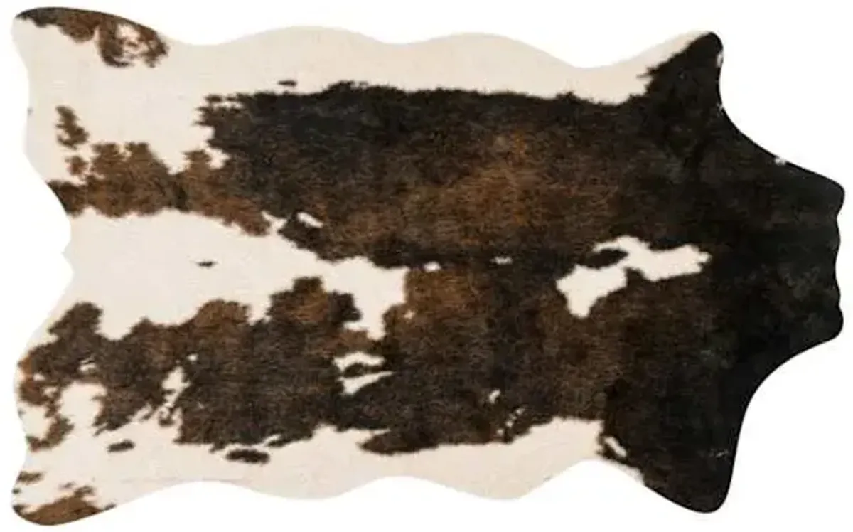 Durango Beige & Brown Faux Cowhide Accent Rug, 3x5