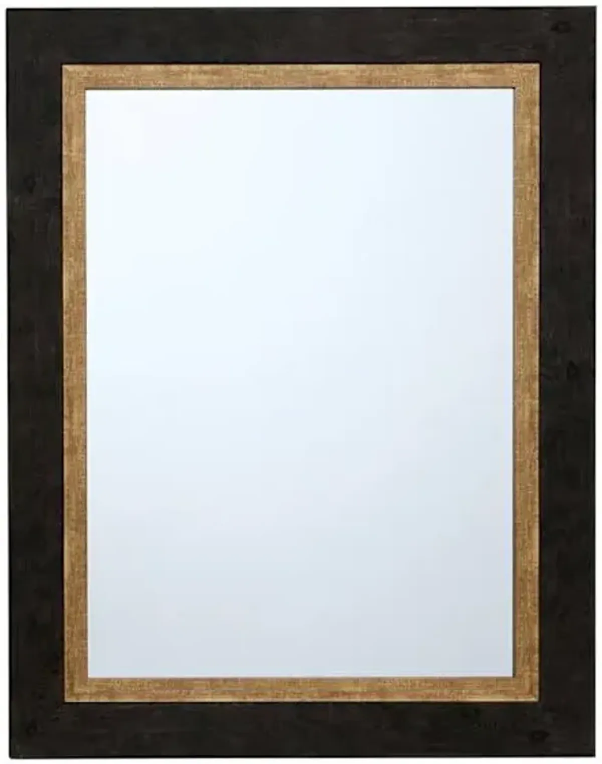 Black & Gold Framed Rectangle Wall Mirror, 22x28