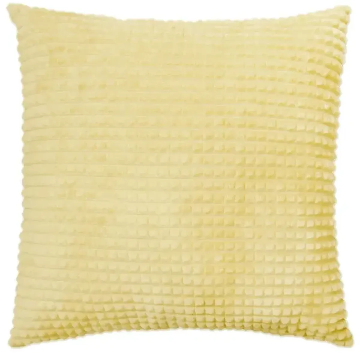 Yellow Plush Check Throw Pillow, 24"