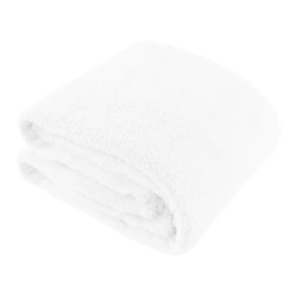 White Sherpa Throw Blanket, 50x60