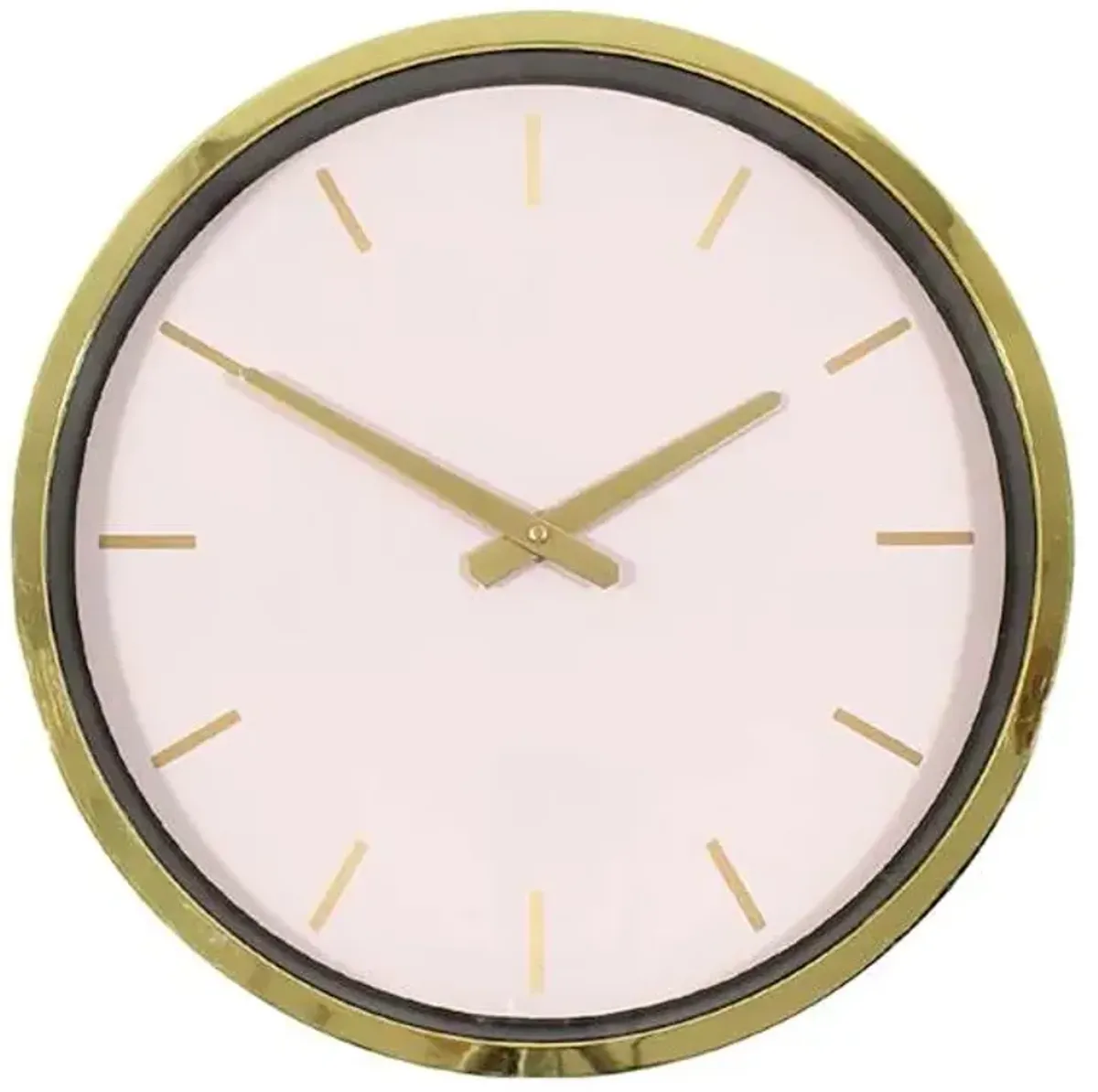 Gold & Blush Pink Modern Round Wall Clock, 12'