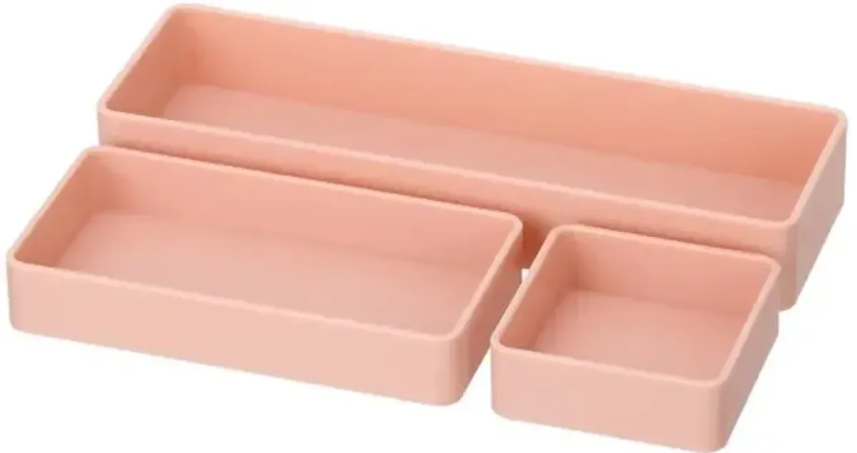 3-Piece Stackable Organization Set, Pearl Blush