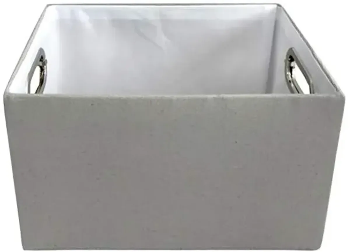 Tiny Dreamers Grey Rectangle Fabric Storage Basket, Small