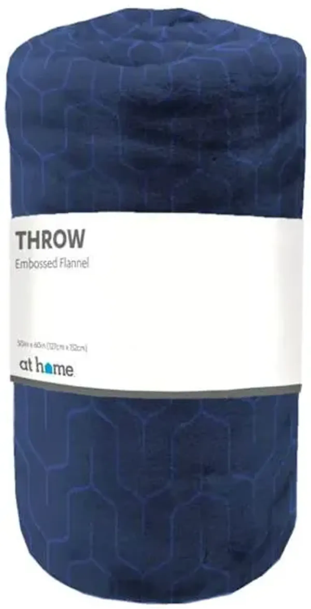 Cabot Navy Blue Embossed Plush Throw Blanket, 50x60