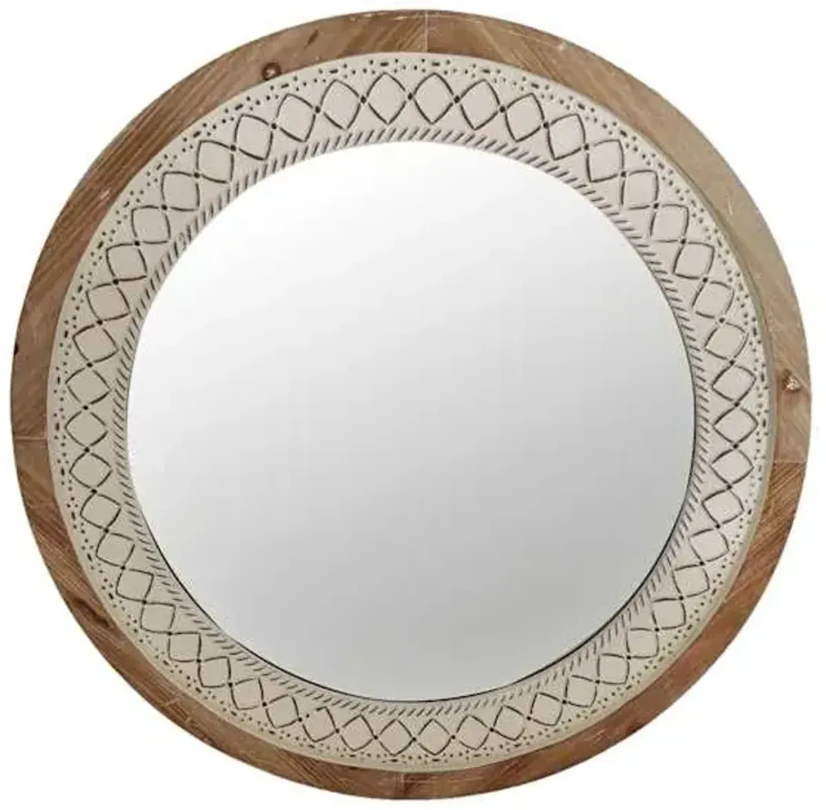 Round Artisanal Wall Mirror, 32"
