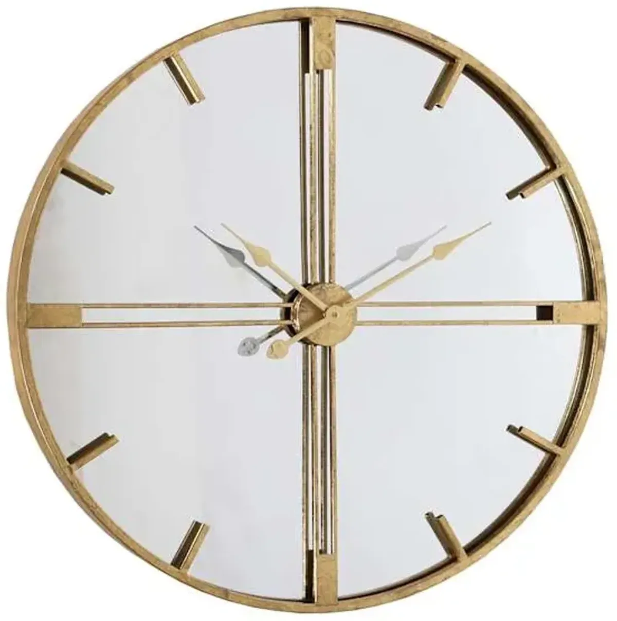 Tracey Boyd Metal Mirrored Round Wall Clock, 30"