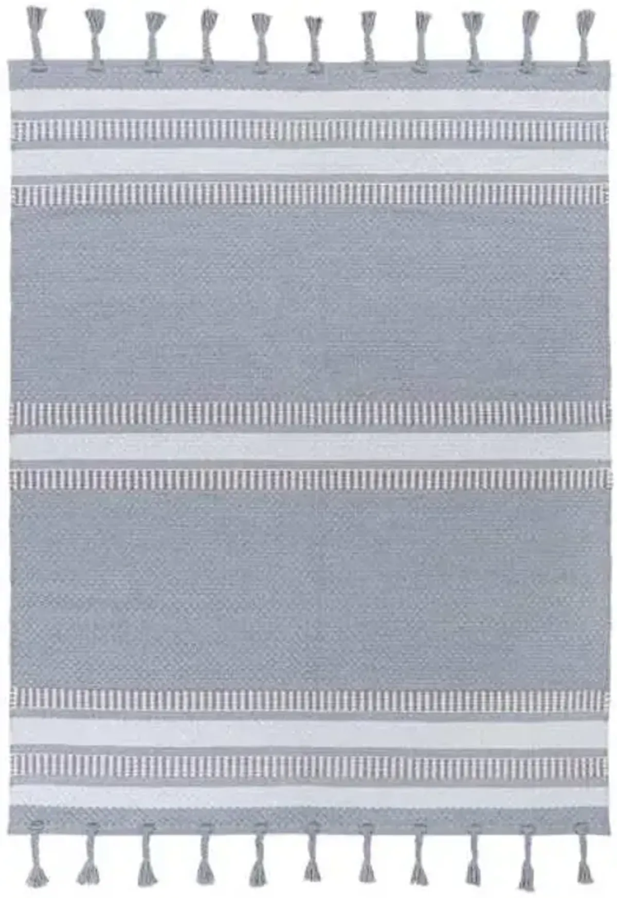 (B800) Grey & Ivory Striped Area Rug, 8x10