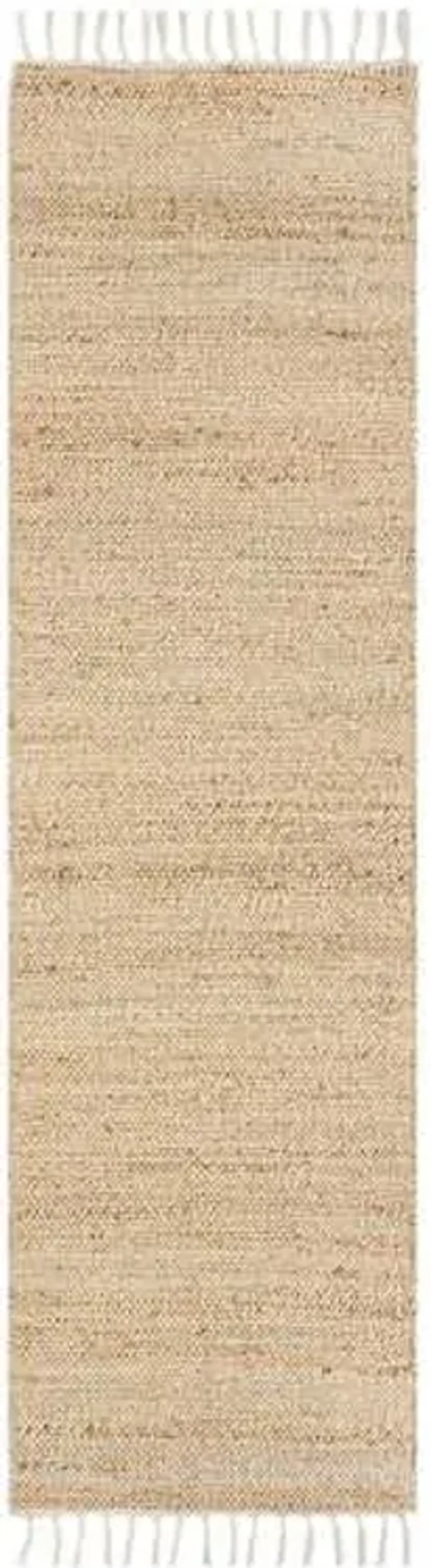 (B825) Honeybloom Lawrence Jute Fringe Runner, 2x7
