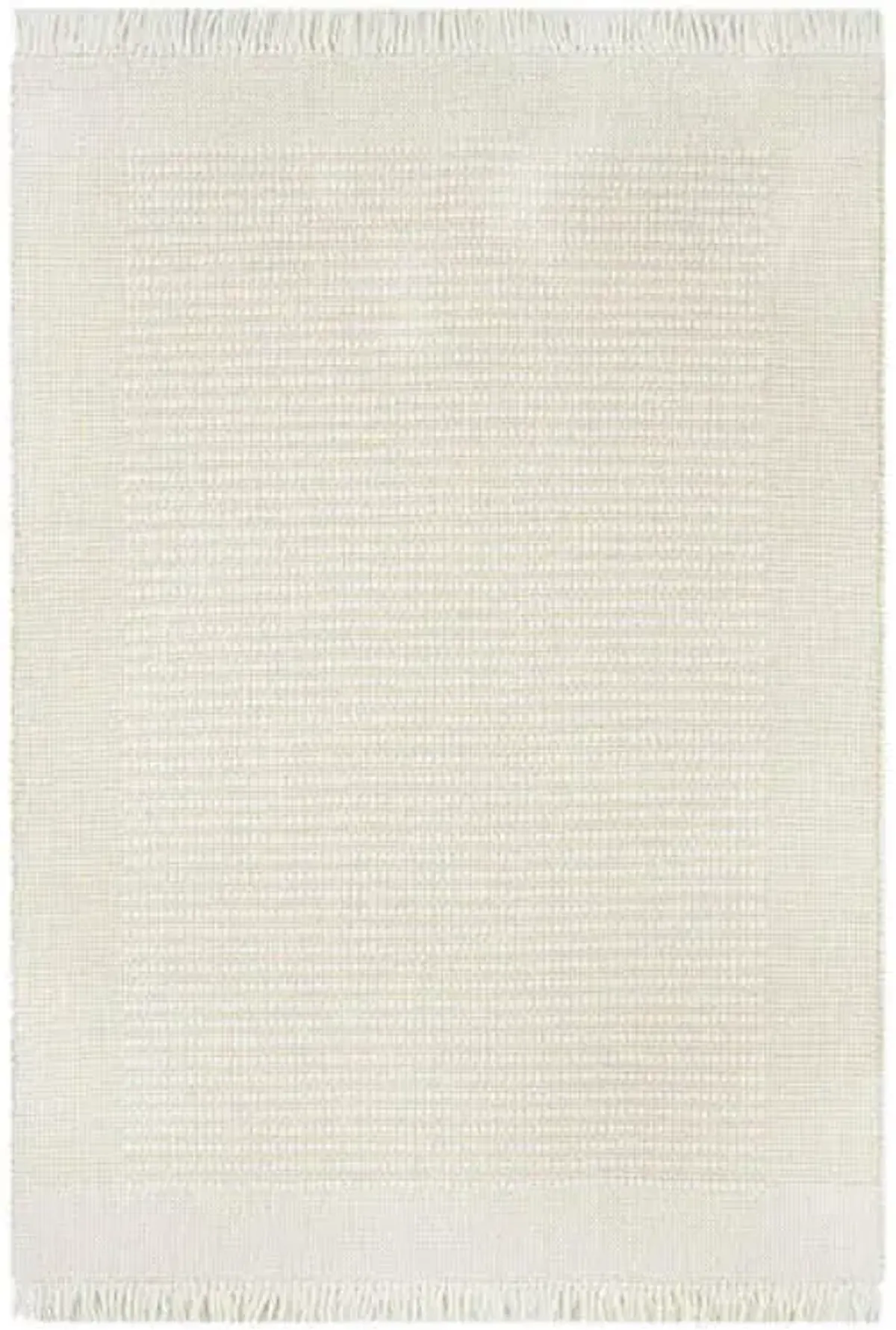 (B818) Honeybloom Newton Ivory Flatweave Area Rug, 5x7