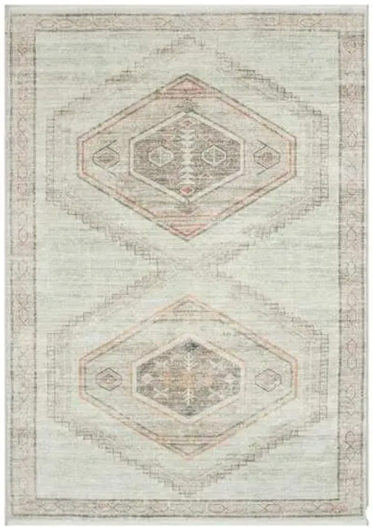 (B830) Pink Multicolor Tribal Washable Area Rug, 5x7