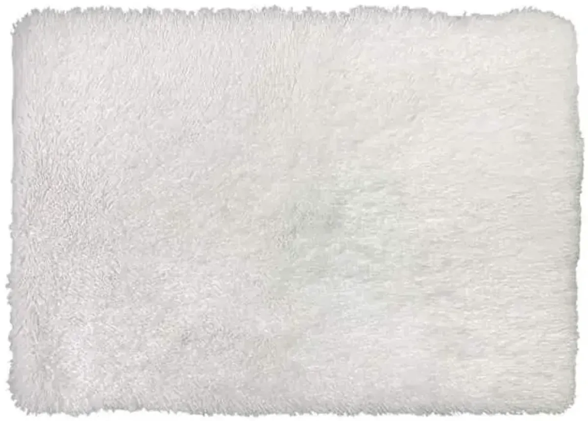 White Faux Fur Accent Rug, 31x44