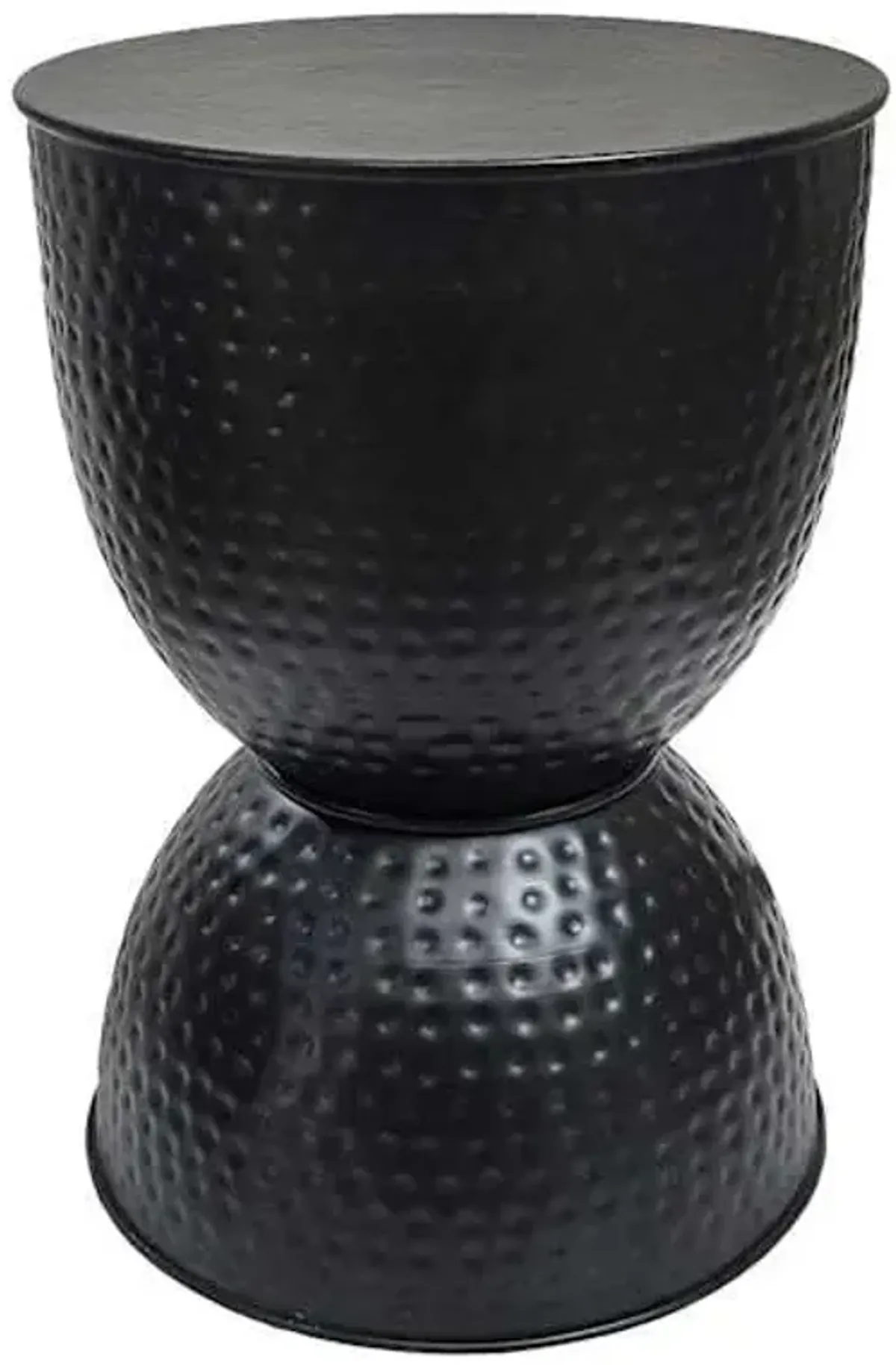 Hammered Metal Accent Table, Black