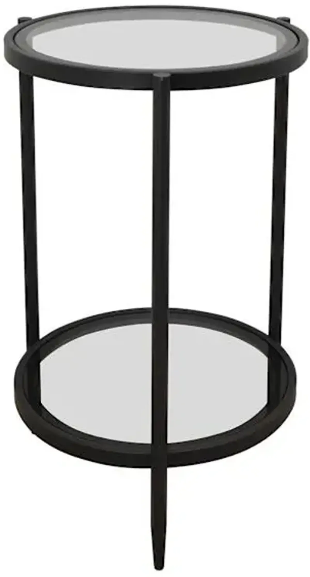 Emerson Glass-Top Accent Table, Black