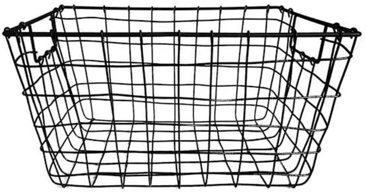 Tapered Dark Grey Metal Storage Basket, Large