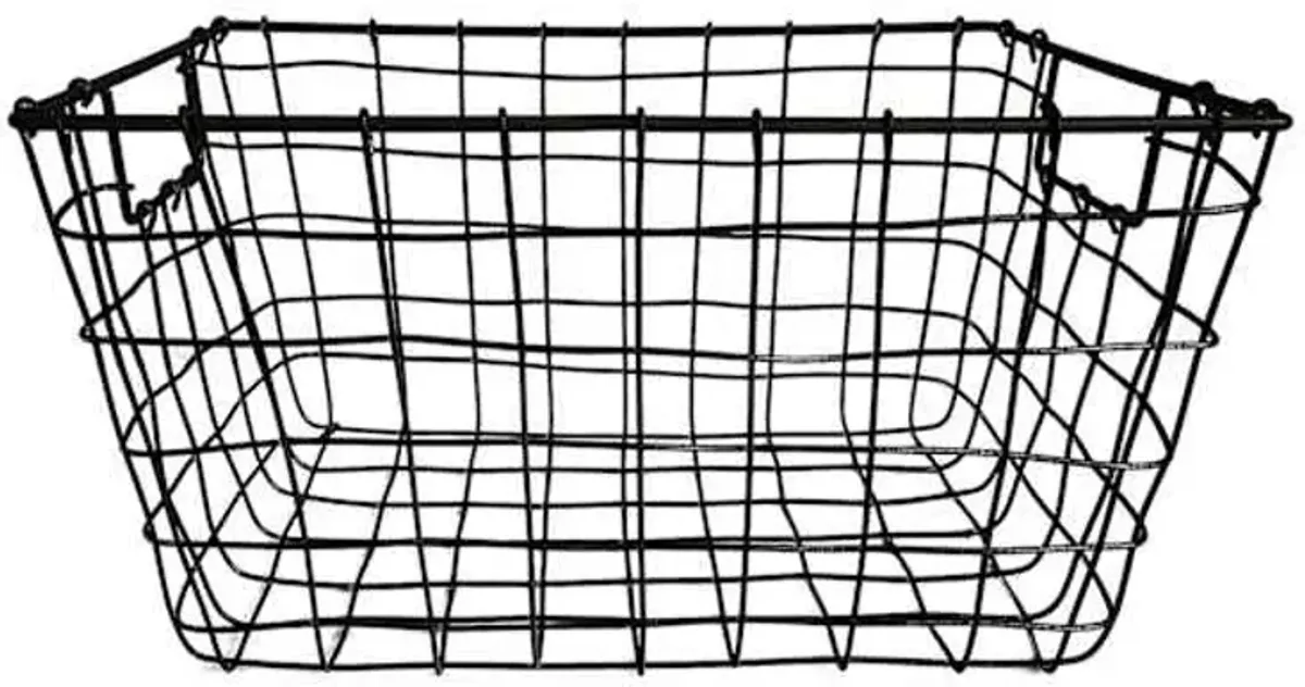 Tapered Dark Grey Metal Storage Basket, Small