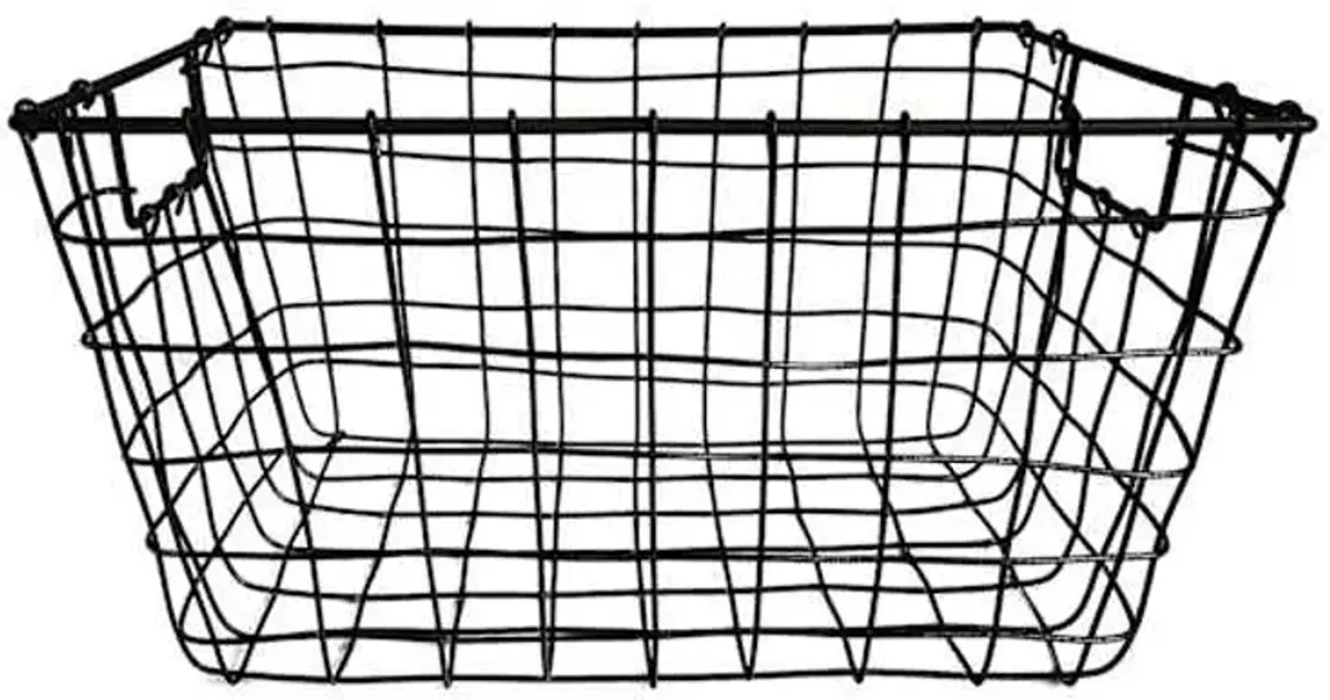 Tapered Dark Grey Metal Storage Basket, Extra Small