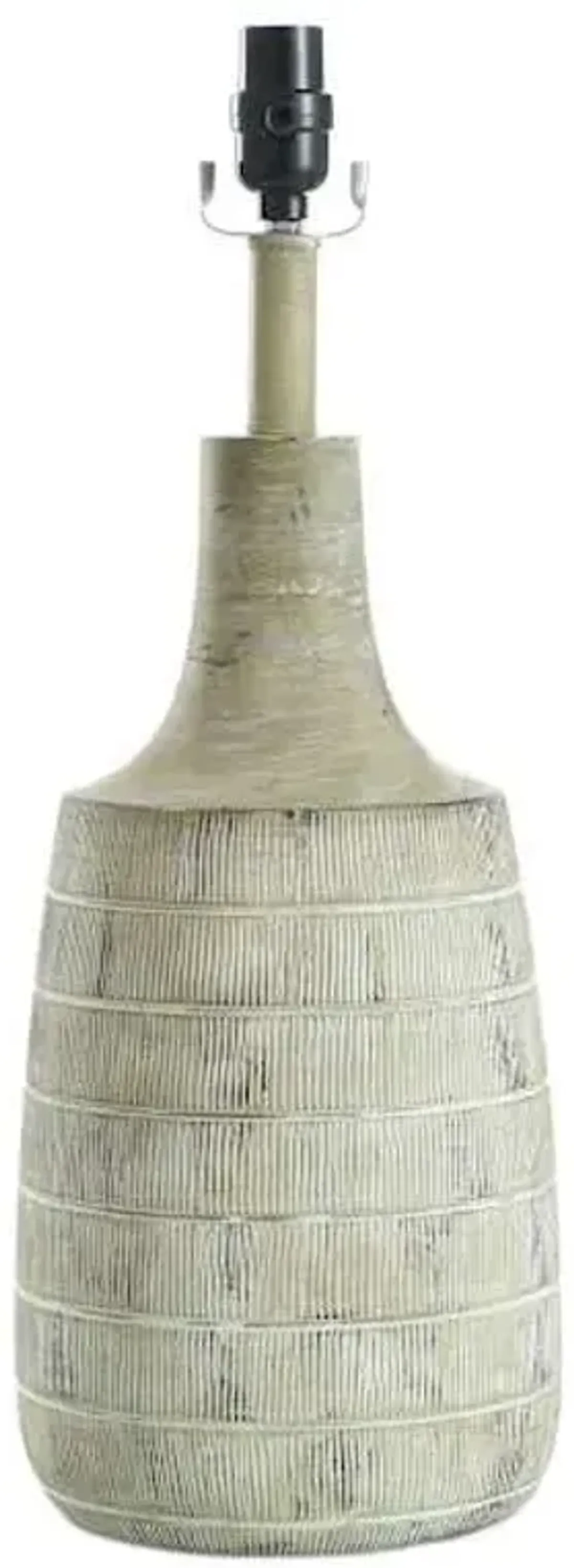 Distressed Tan & White Medium Table Lamp Base, 22"