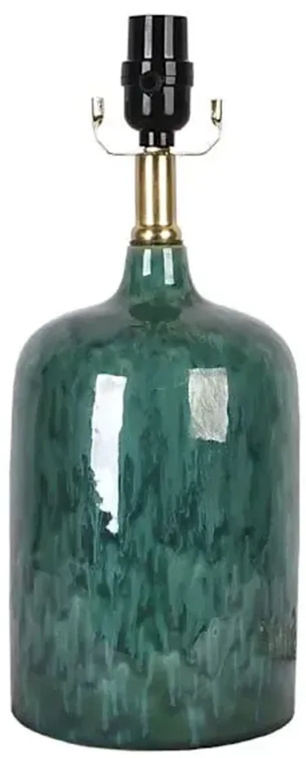 Tracey Boyd Green Reactive Glaze Table Small Lamp Base, 16"