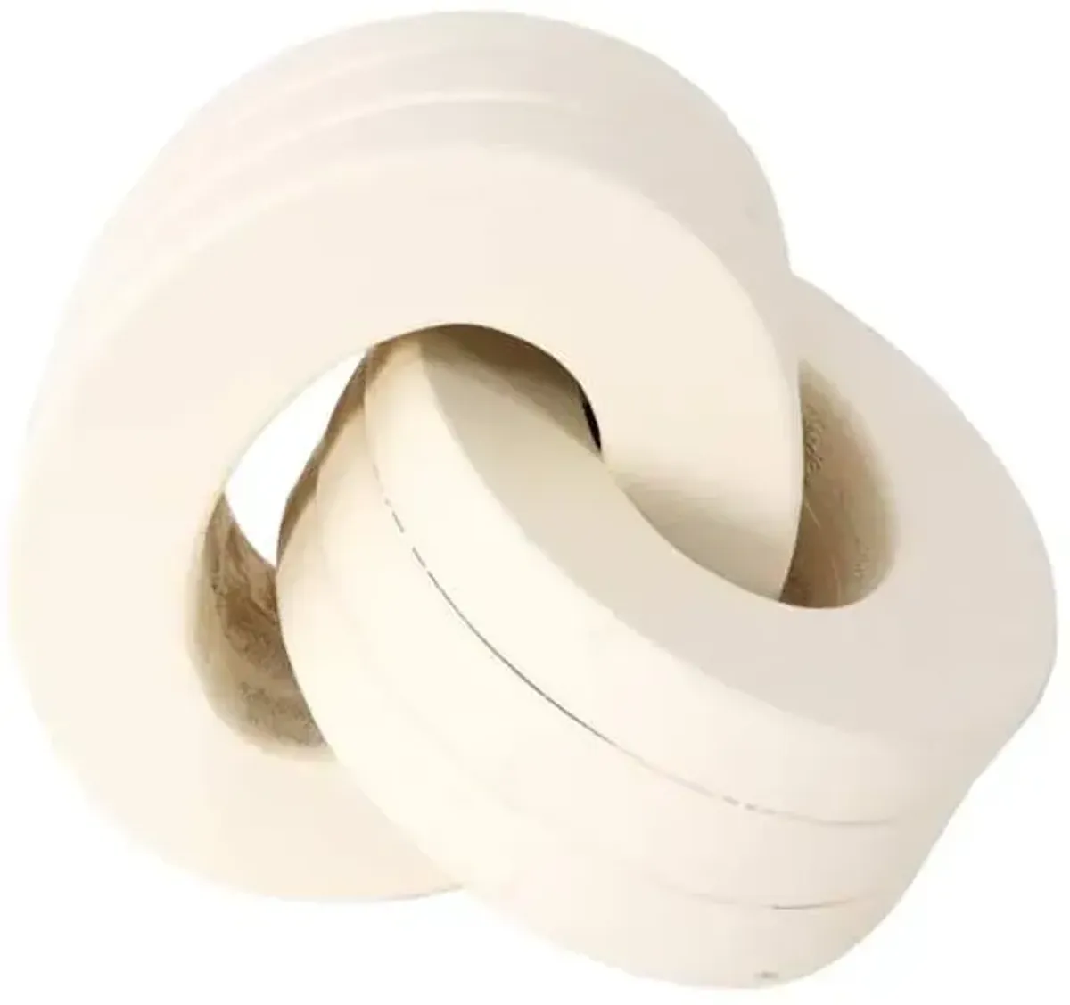 White Wooden Knot Decor, 6"