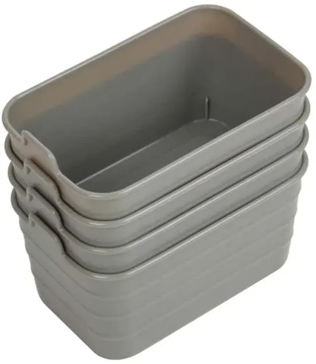 4-Pack Storage Sort Bin, Grey