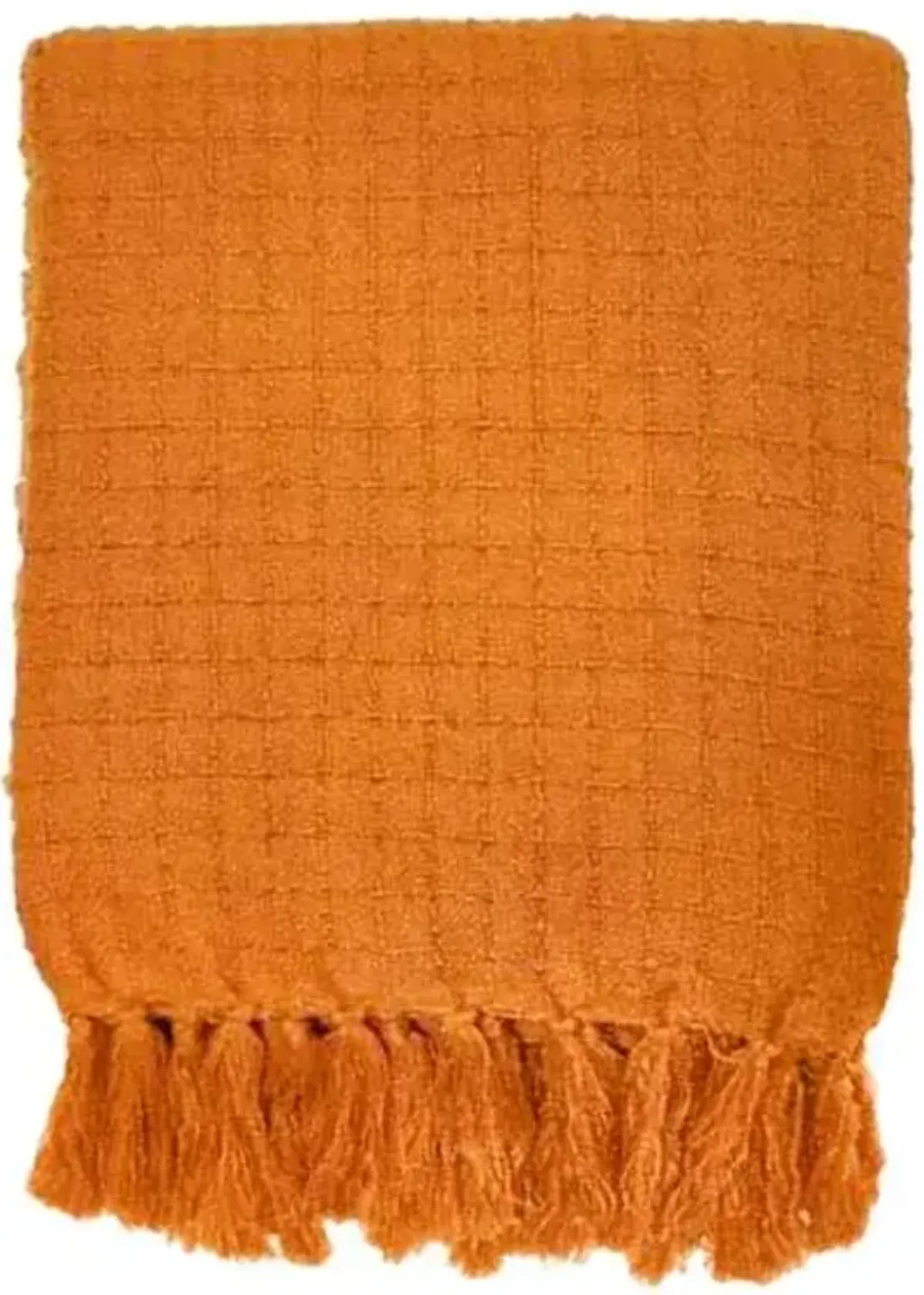 Rust Fuzzy Plaid Woven Throw Blanket, 50x60