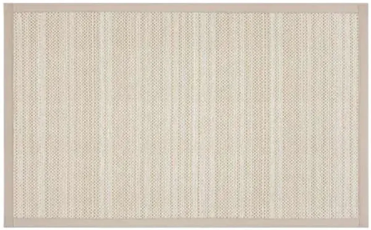 Natural Striped Puff-Back Washable Kitchen Mat, 21x34