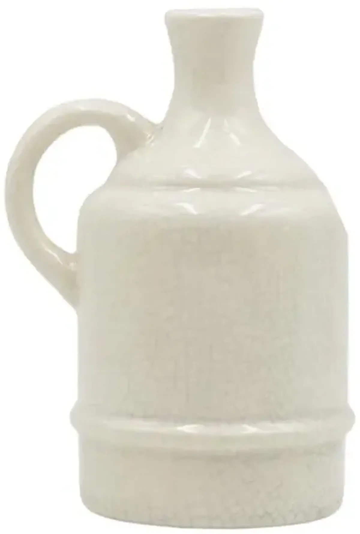 White Ceramic Jug Vase, 5.5"