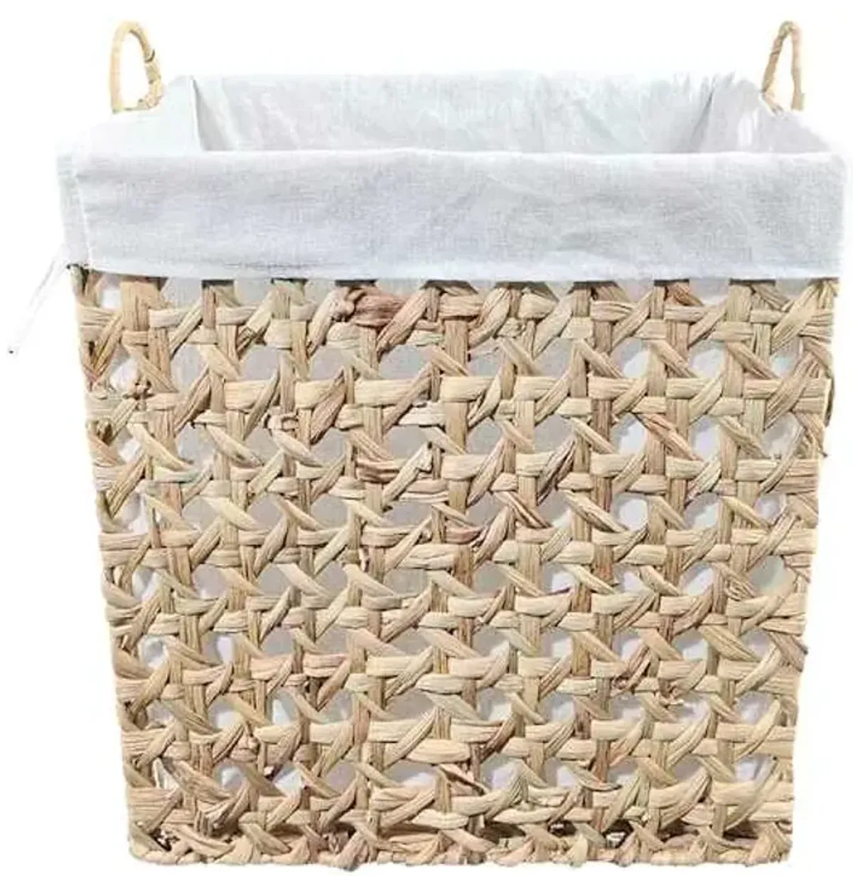 Woven Water Hyacinth Wicker Laundry Hamper, Medium