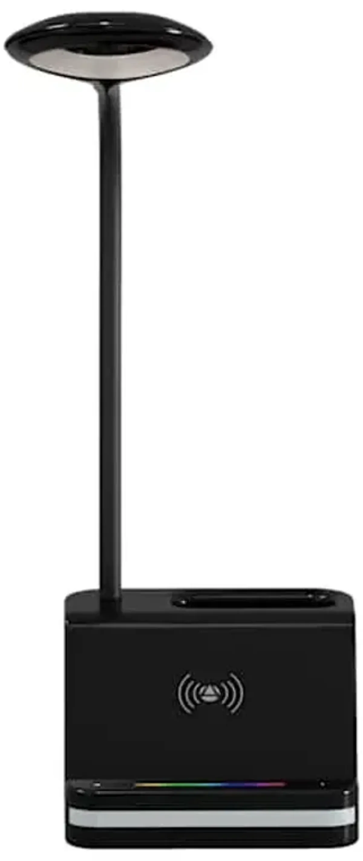 Black Task Lamp with Organizer, 21.5"