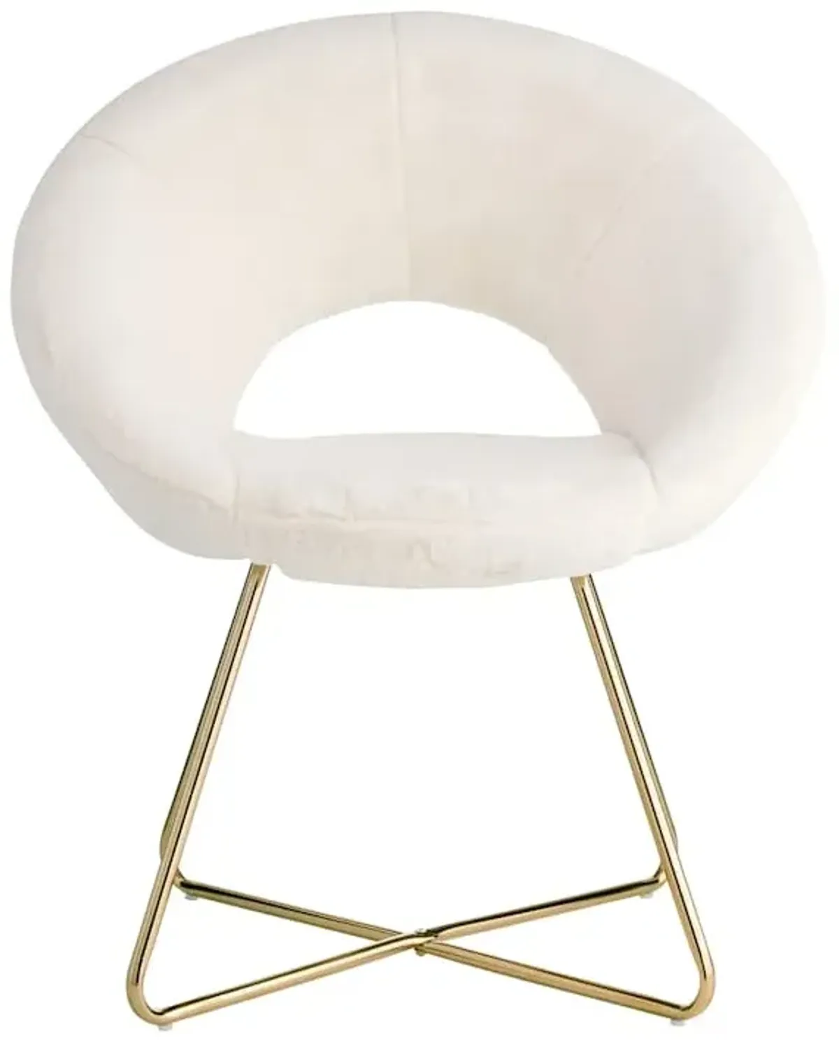 Felicity Faux Fur Accent Chair, Cream