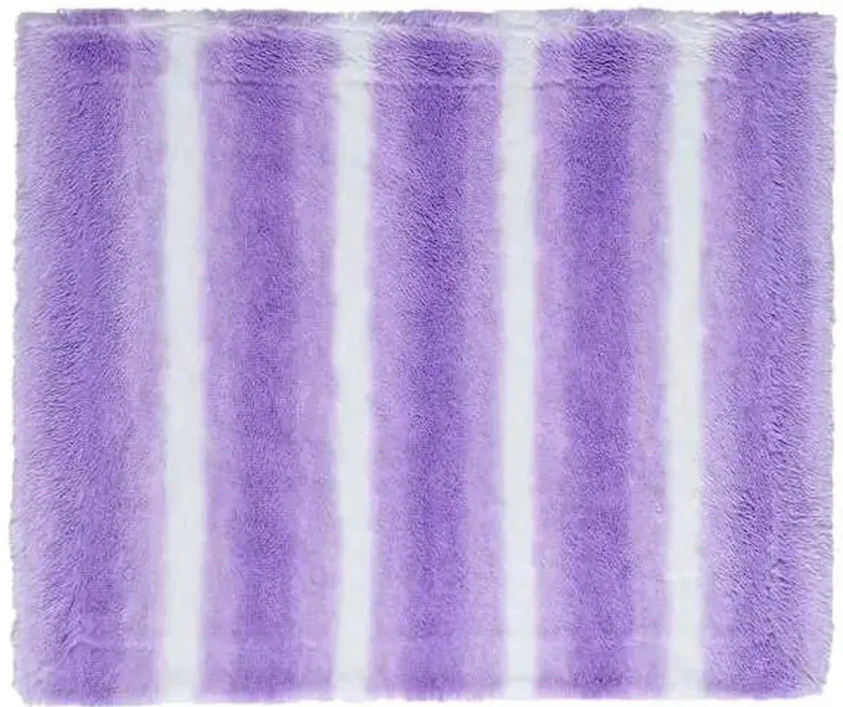 Tiny Dreamers Purple Ombre Striped Shag Throw Blanket, 50x60