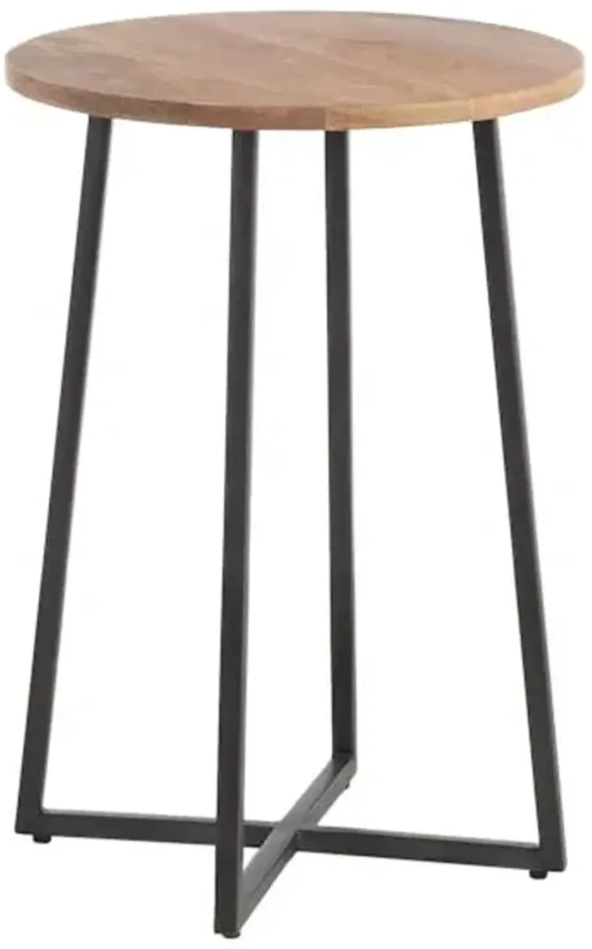 Quin Wooden Top with Cross Base Accent Table