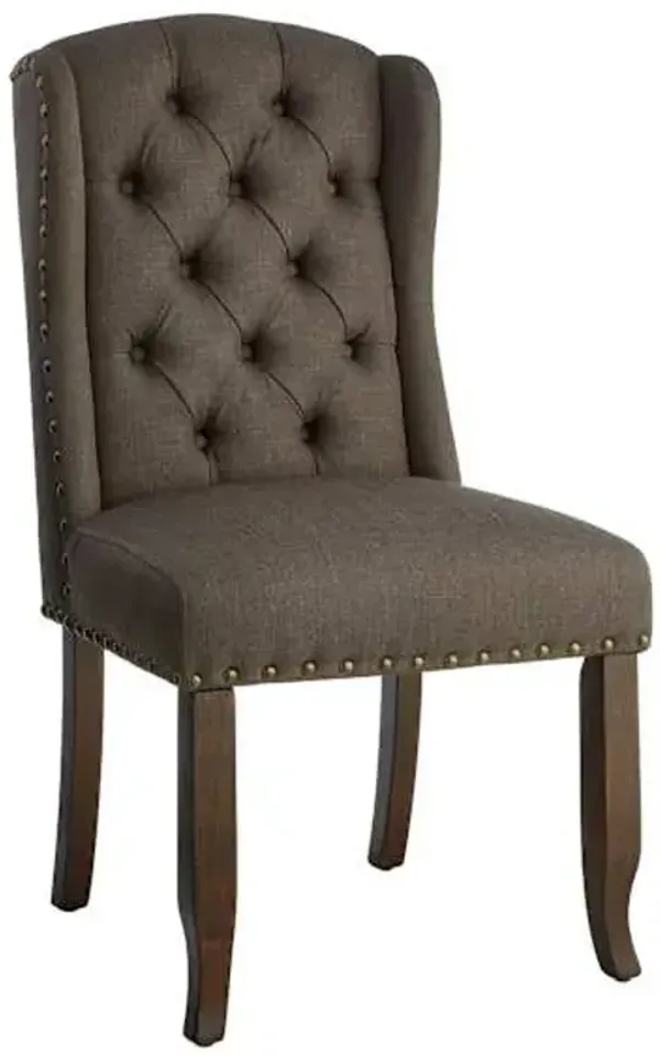 Providence Aahmad Winged Dining Chair, Charcoal Grey