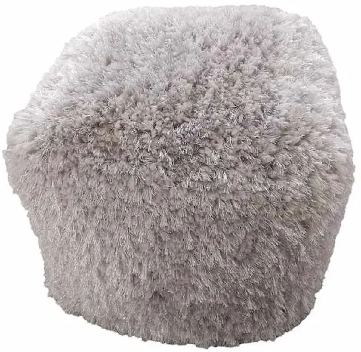 Faye Shag Pouf, Grey