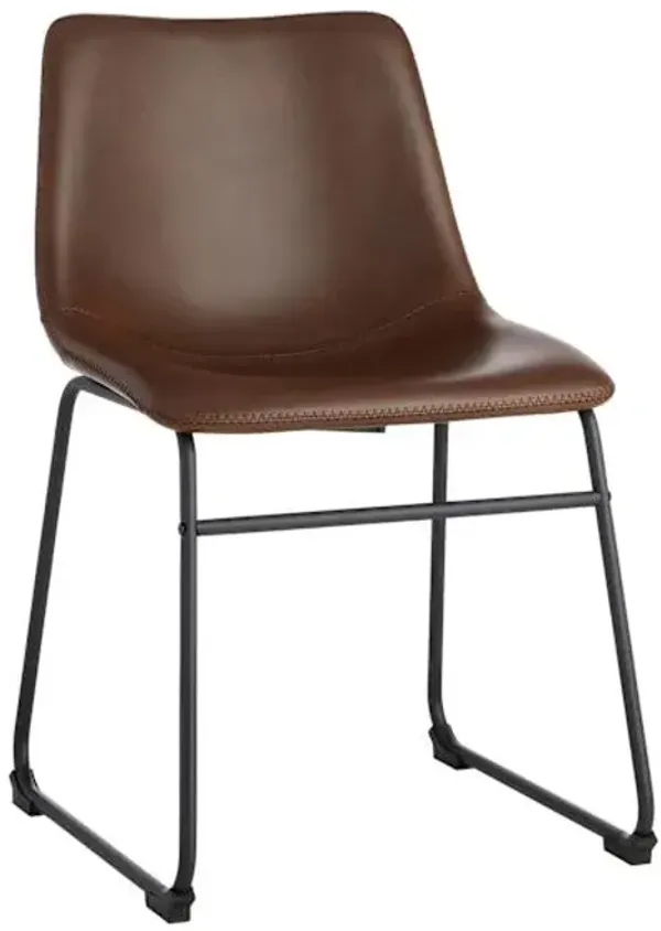 Crosby St. Drake Faux Leather Dining Chair, Espresso Brown