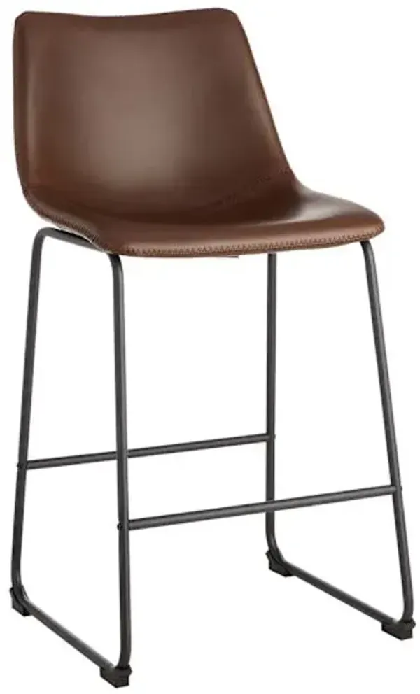Crosby St. Drake Faux Leather Counter Stool, Espresso Brown