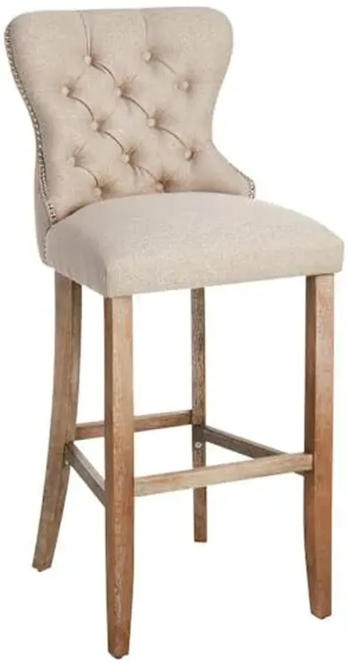 Ring Back Barstool, Linen