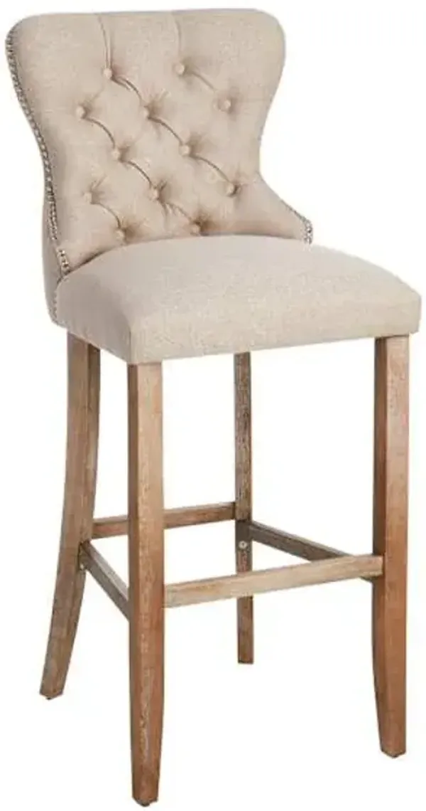 Ring Back Barstool, Linen