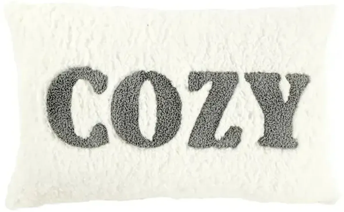 White Sherpa Cozy Oblong Throw Pillow, 13x20