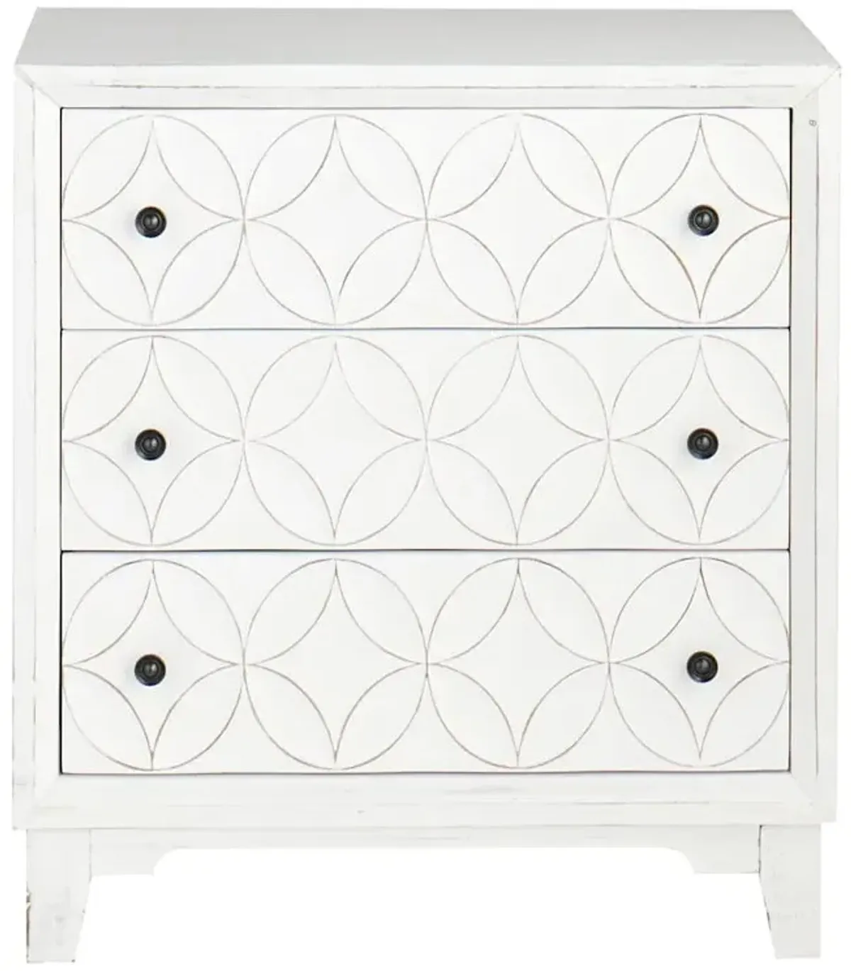 Providence Lorie 3-Drawer Wooden Cabinet, White