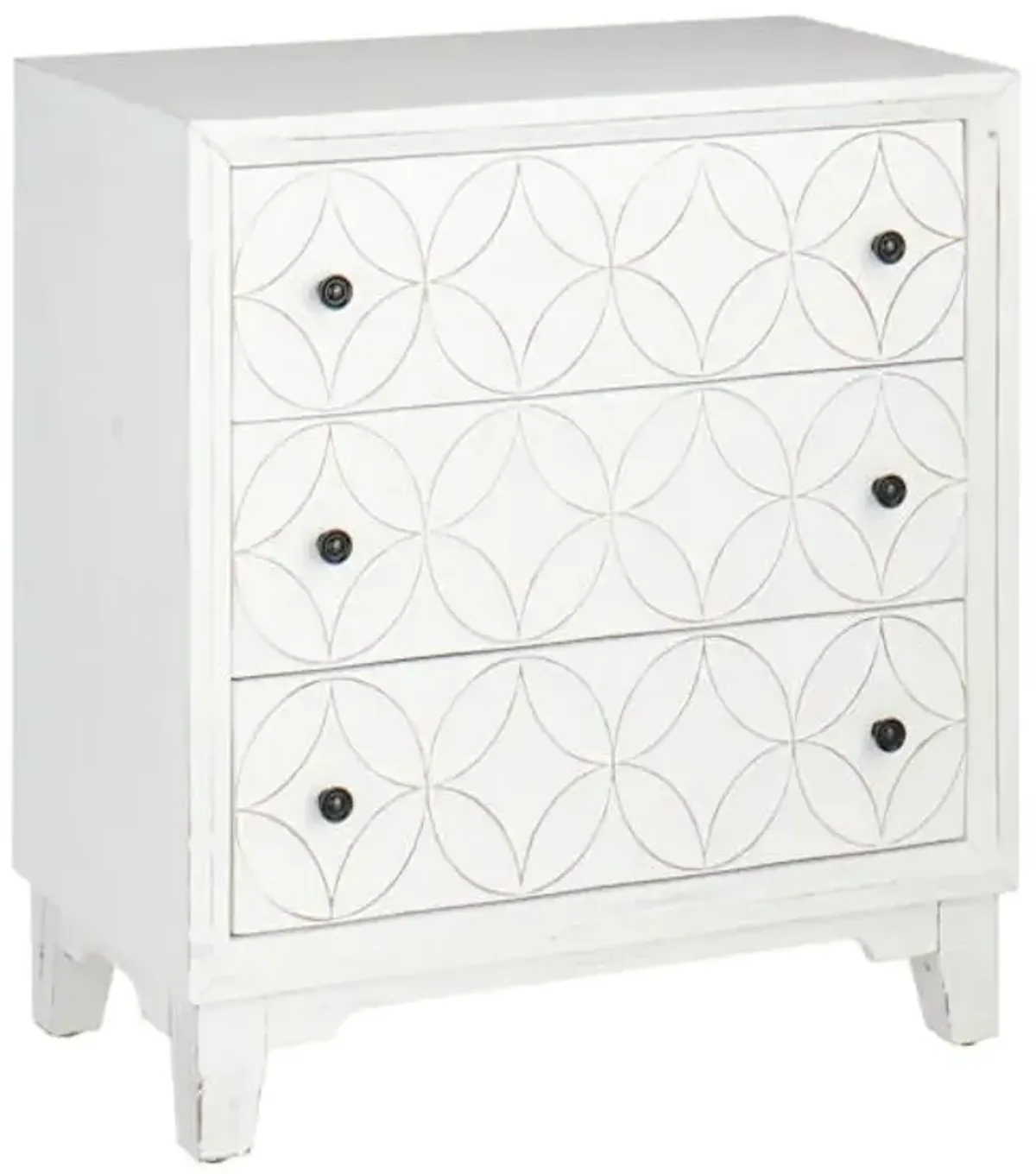 Providence Lorie 3-Drawer Wooden Cabinet, White