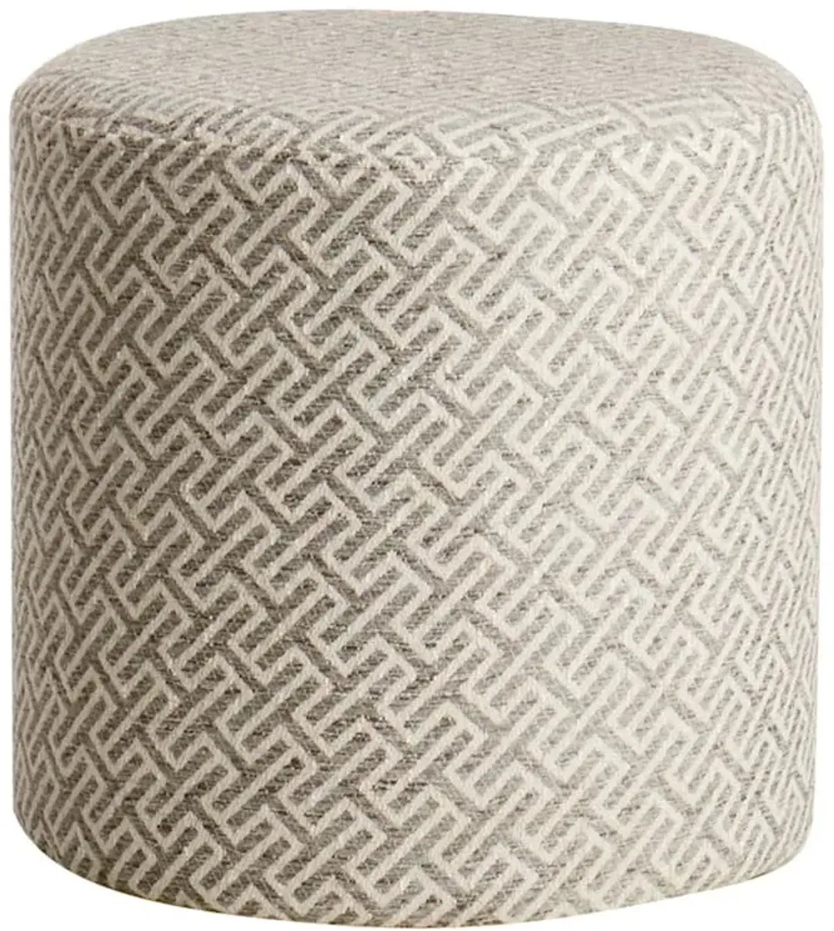 Greta Greek Key Ottoman, Grey