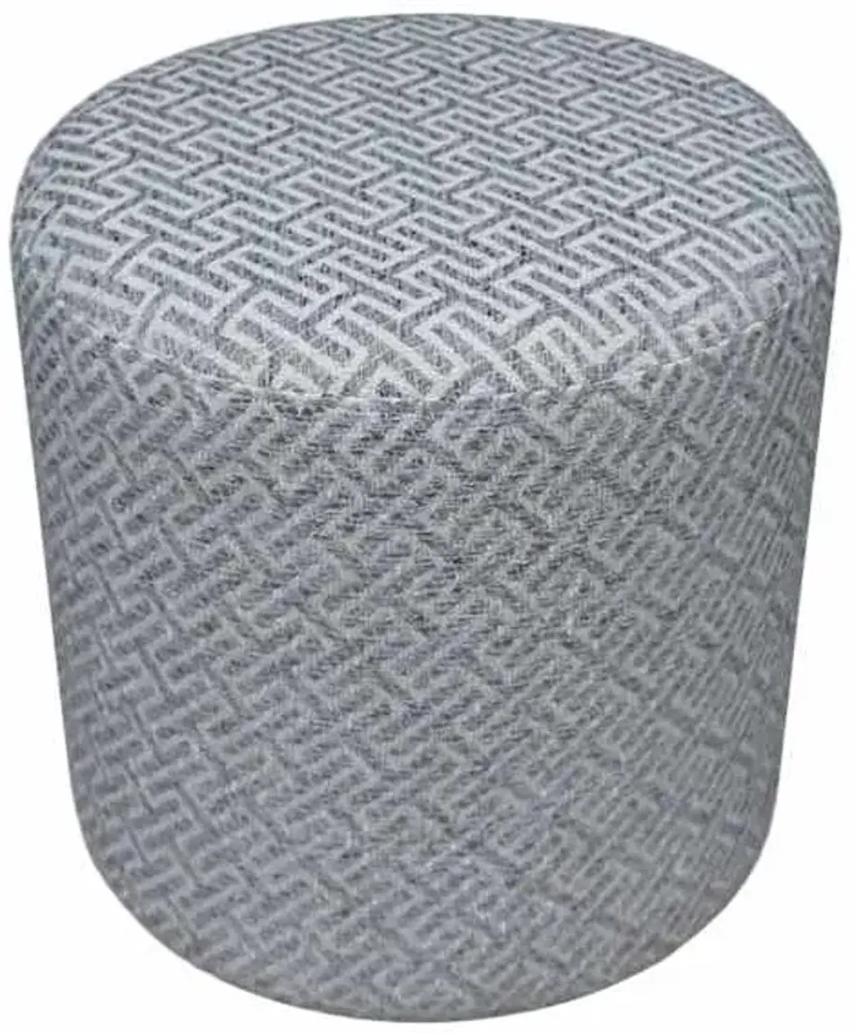 Greta Greek Key Ottoman, Grey